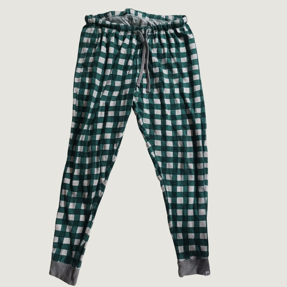 Honest Baby Clothing Womens Green Buffalo Check Organic Cotton Pajama Pants L
